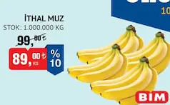 İTHAL MUZ KG indirimli fiyat İTHAL MUZ KG fiyat ve kampanya bilgisi